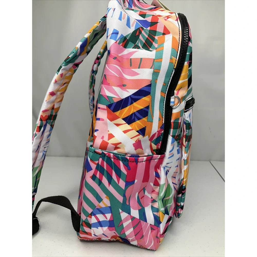 Kipling Chuwy Backpack Bookbag Tropical Patchwork Garden Book Bag Adjustable NWT